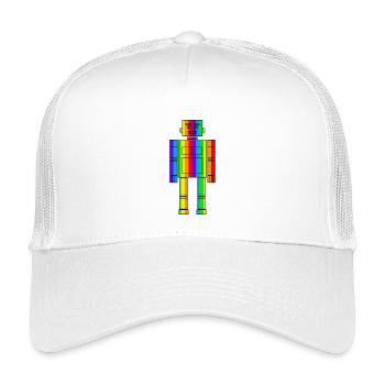 Regenbogen Roboter - Kinder Trucker-Cap - Weiß - Vorne