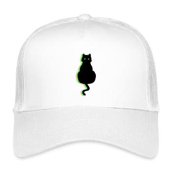 Neon Katze - Kinder Trucker-Cap - Weiß - Vorne