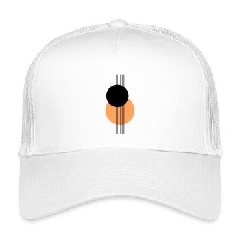 Design géométrique abstrait Orange noir - Casquette trucker enfant - blanc - Devant