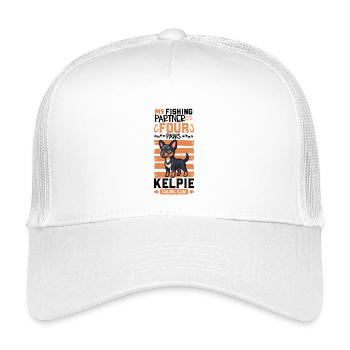 Pêche et Kelpie australien - Casquette trucker enfant - blanc - Devant
