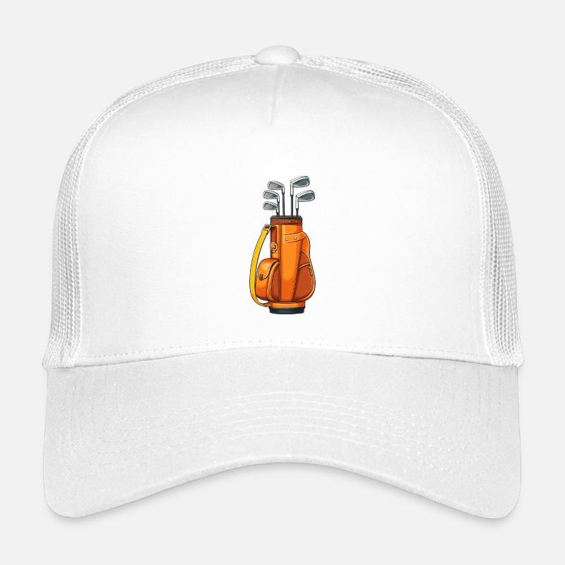 Golfschläger in Orange Bag - Kinder Trucker-Cap - Weiß