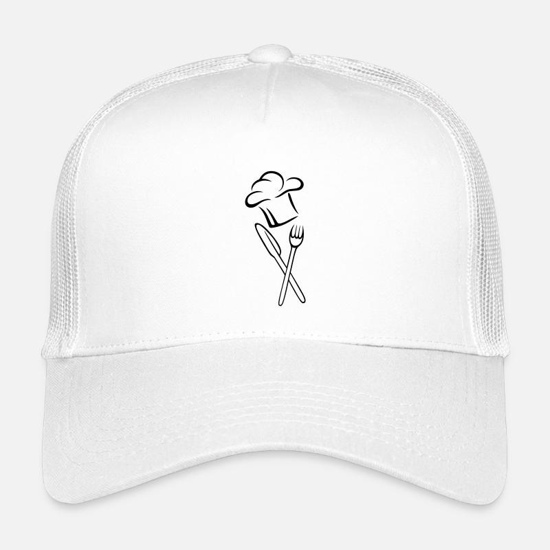Cook, cooking hat with knife and fork. Kids’ Trucker Cap