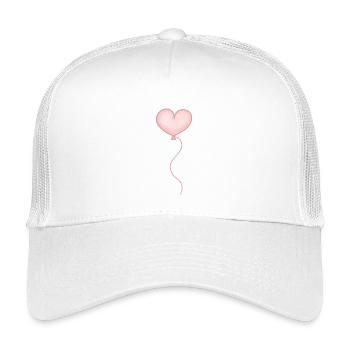 Luftballon Herz rosa pastell - Kinder Trucker-Cap - Weiß - Vorne