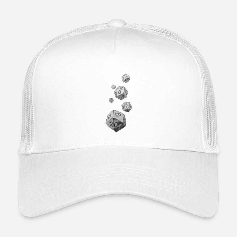 Black and White Role-Playing Dice – Falling Dice Kids’ Trucker Cap