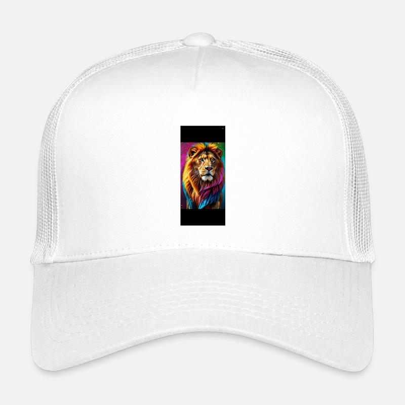 Regenbogen-Löwe - Kinder Trucker-Cap - Weiß