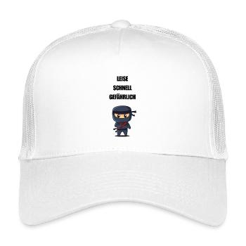 Leise Schnell Gefährlich Ninja - Kinder Trucker-Cap - Weiß - Vorne