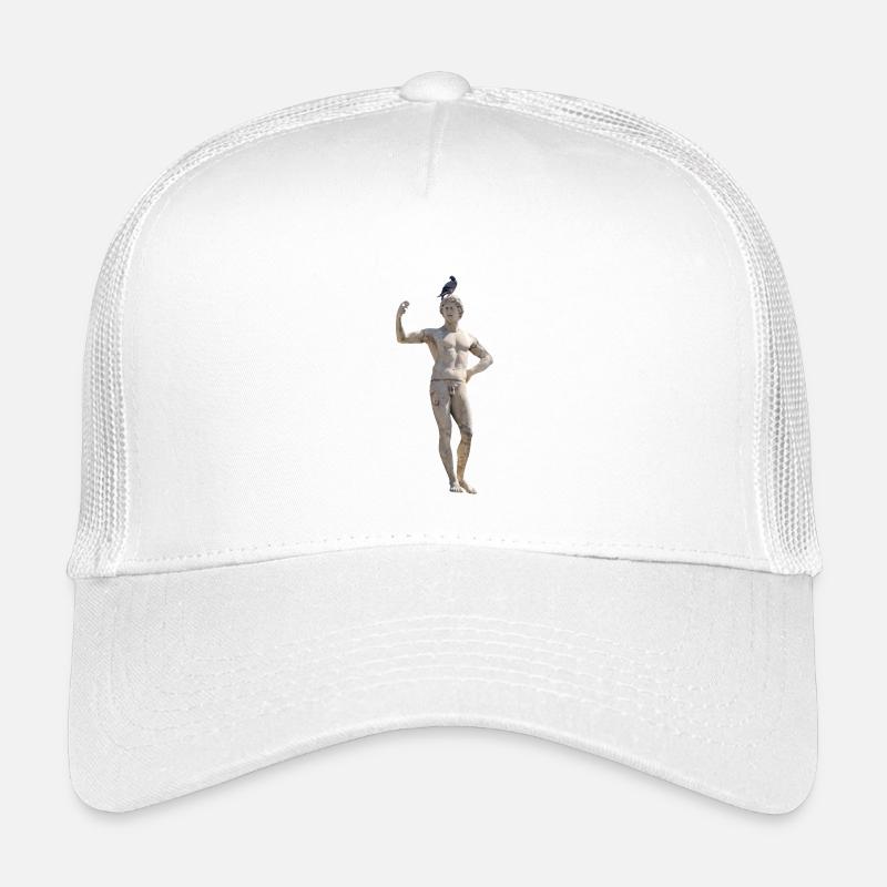 Roman statue with dove on its head Kids’ Trucker Cap