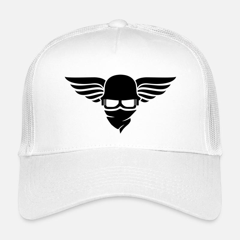 Motorcycle helmet with wing, biker helmet and biker glasses Kids’ Trucker Cap