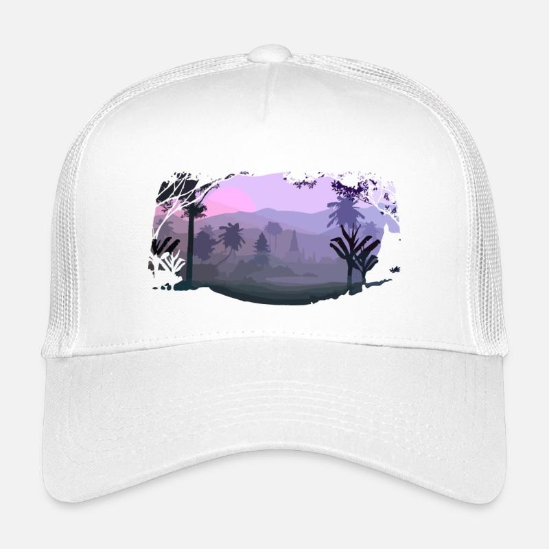 Landschaft - Kinder Trucker-Cap - Weiß