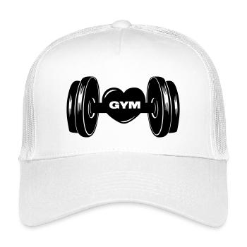 Fitness GYM dumbbel weight with heart - Kids’ Trucker Cap - white - Front