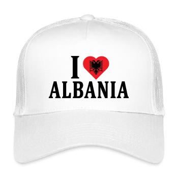 t-shirt j’aime l’Albanie t-shirt Shqiperia - Casquette trucker enfant - blanc - Devant