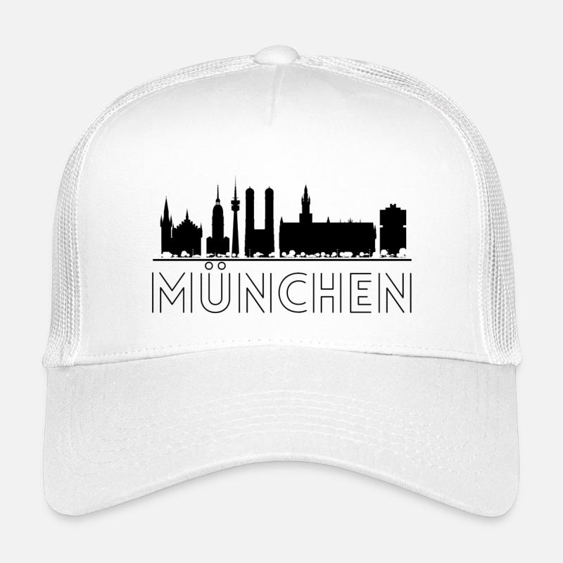 München Motiv mit Silhouette der Stadt in schwarz - Kinder Trucker-Cap - Weiß