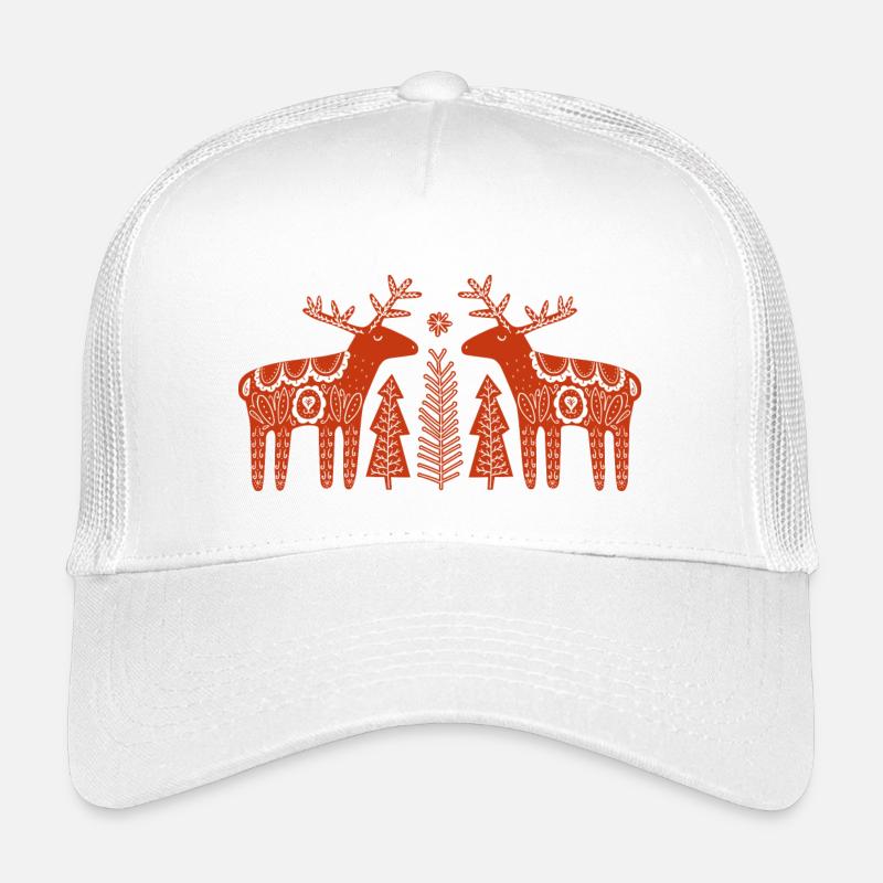 Zwillingsrentier-Weihnachtsvolk - Kinder Trucker-Cap - Weiß