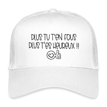 Glückliches Glück Zitat Humor Lustiger Satz - Kinder Trucker-Cap - Weiß - Vorne