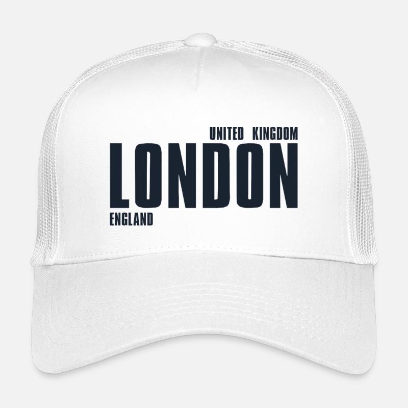 London Bold Typography Navy Kinder Trucker-Cap