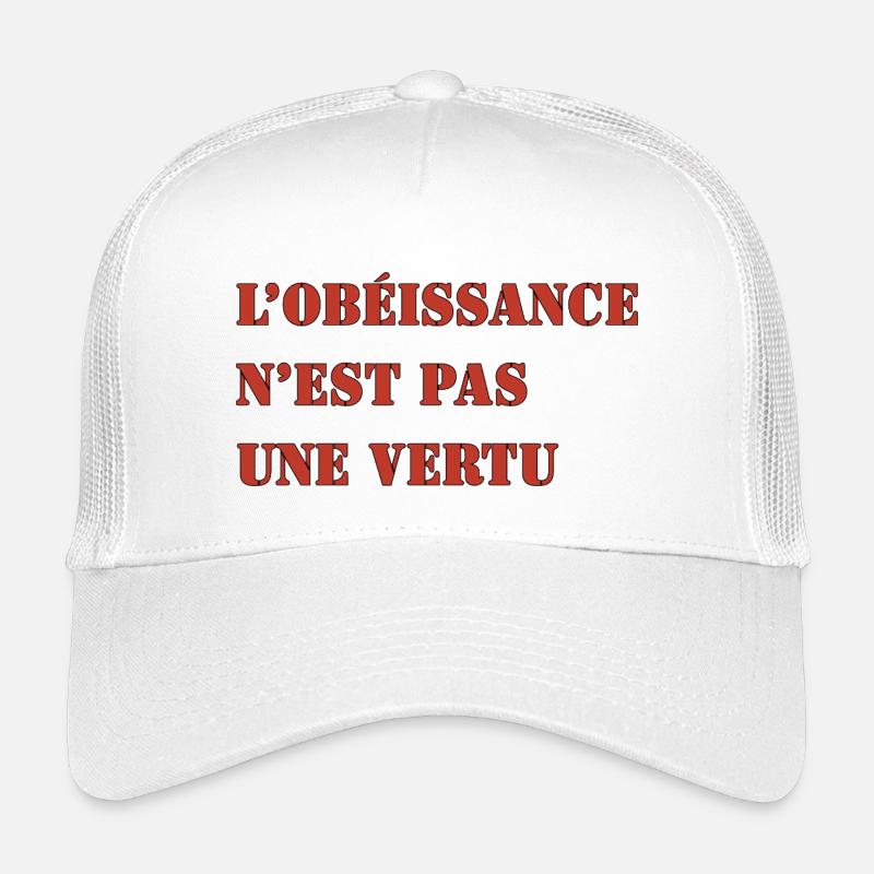 L’OBÉISSANCE N’EST PAS UNE VERTU - Casquette trucker enfant - blanc