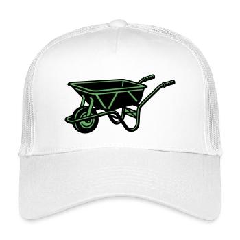 Schubkarre Garten Bau Werkzeug - Kinder Trucker-Cap - Weiß - Vorne