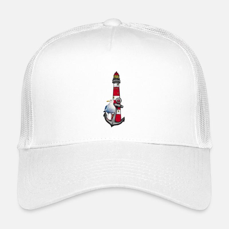 Leuchtturm Strandvogel Grafik Anker - Kinder Trucker-Cap - Weiß
