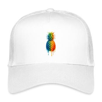 Ananas mit buntem Farbverlauf - Kinder Trucker-Cap - Weiß - Vorne