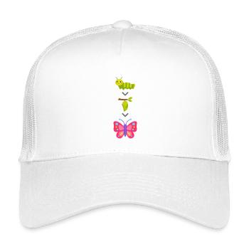Raupe zu Schmetterling Verwandlung - Kinder Trucker-Cap - Weiß - Vorne