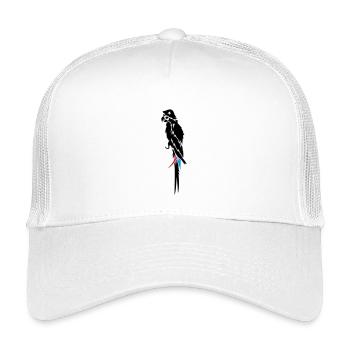 Parrot pirate with eye patch, pirate hat and hook - Kids’ Trucker Cap - white - Front