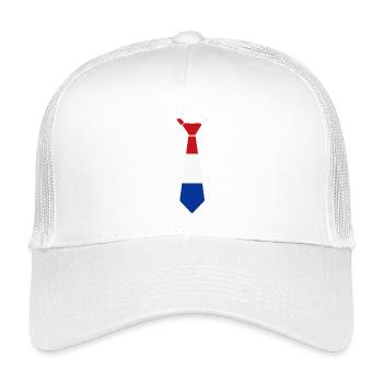 Tri-color tie in red, white, blue - Kids’ Trucker Cap - white - Front