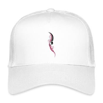 Yin & Yang symbol, Tribal and Tattoo Style. - Kids’ Trucker Cap - white - Front