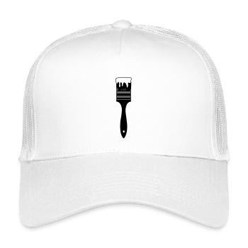 Pinsel mit Farbe für Logo - Kinder Trucker-Cap - Weiß - Vorne