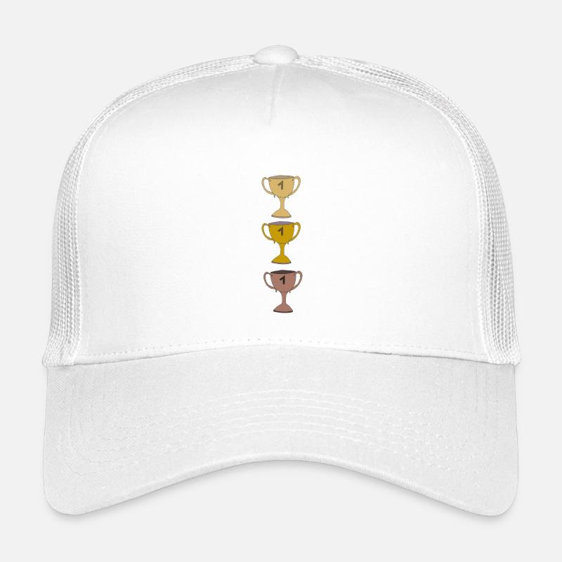 Elegante Siegerpokal Illustration - Kinder Trucker-Cap - Weiß
