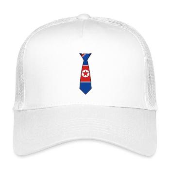 North Korea Tie – Flag Design - Kids’ Trucker Cap - white - Front