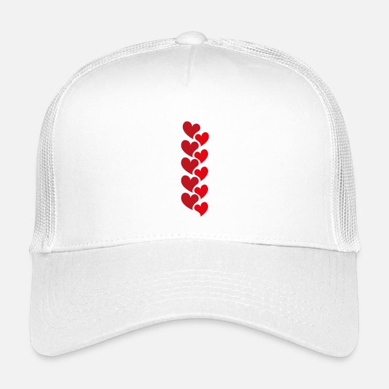 Rote Herzgirlande - Love Design - Kinder Trucker-Cap - Weiß
