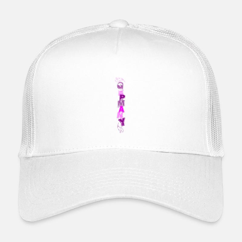 GERMANY lettering vertical violet-pink Kids’ Trucker Cap