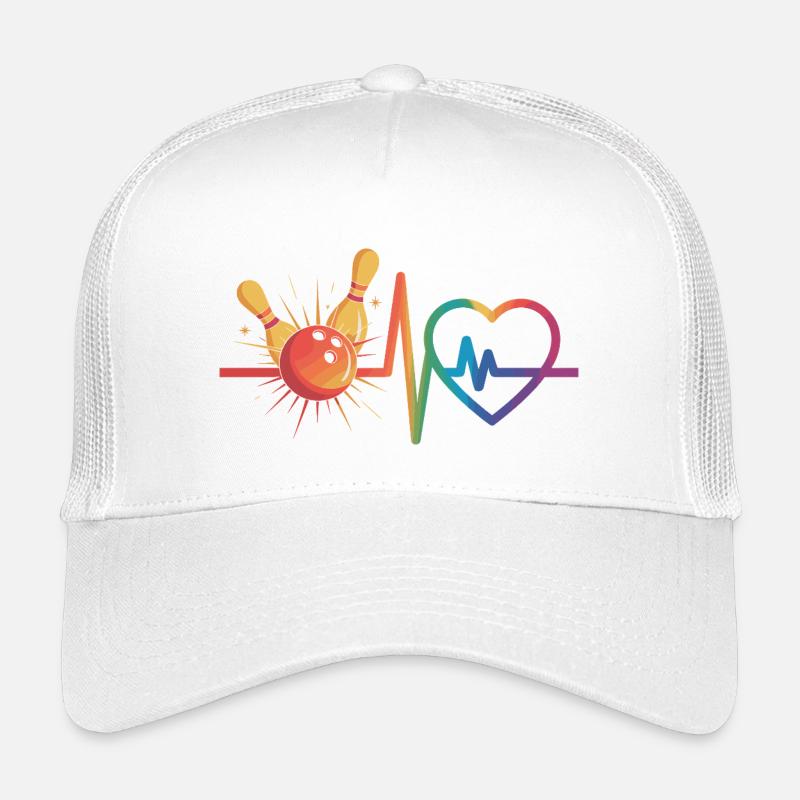 Bowling und Herz - Kinder Trucker-Cap - Weiß
