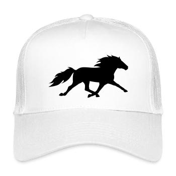 Islandpferd im Rennpass - Kinder Trucker-Cap - Weiß - Vorne