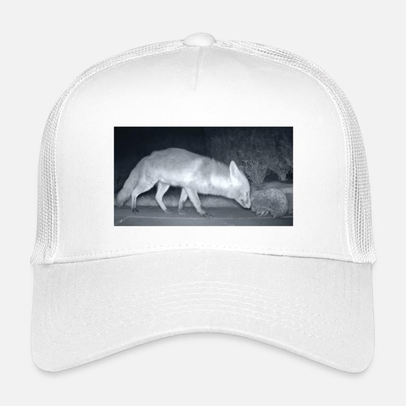 Nacht Fuchs Igel Begegnung - Kinder Trucker-Cap - Weiß