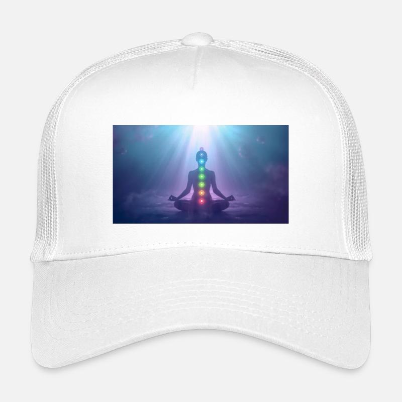 Chakra Meditation Lichtstrahlen Yoga - Kinder Trucker-Cap - Weiß
