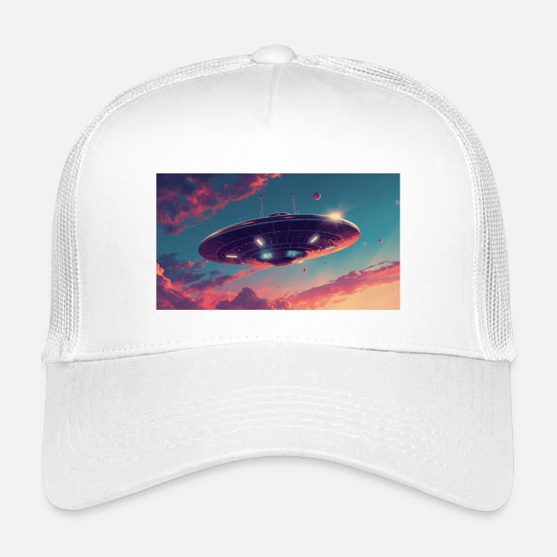 UFO-Stil - Kinder Trucker-Cap - Weiß