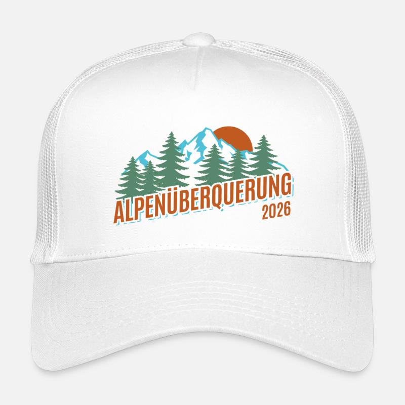 Alpen Überquerung 2026 - Wandern - Kinder Trucker-Cap - Weiß