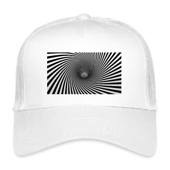 Hypnotic Spiral Monochrome - Kids’ Trucker Cap - white - Front
