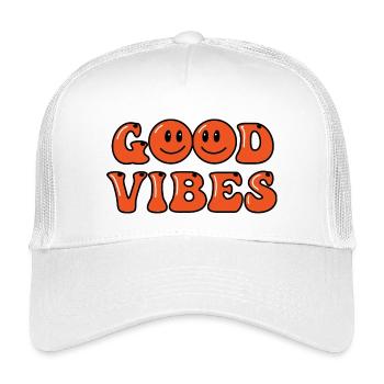 Gute Vibes Bubbly Orange Schrift - Kids’ Trucker Cap - white - Front
