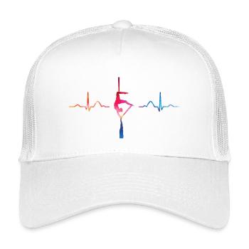 Vertical Scarf Heartbeat Aerial Acrobatics Aerial Silk - Kids’ Trucker Cap - white - Front