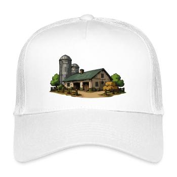 Rural barn with hay - Kids’ Trucker Cap - white - Front