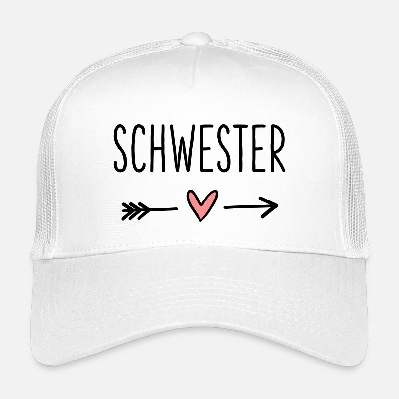 Schwester Herz Pfeil Liebe Freundin Geschenk Kinder Trucker-Cap