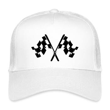 racing flag black and white race Flagge Symbol - Kinder Trucker-Cap - Weiß - Vorne
