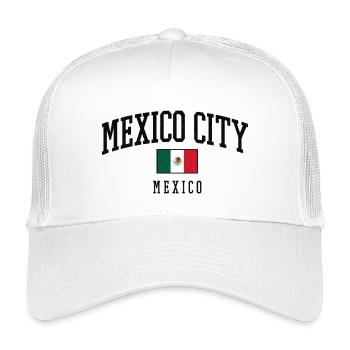 Mexico City lettering with flag - Kids’ Trucker Cap - white - Front