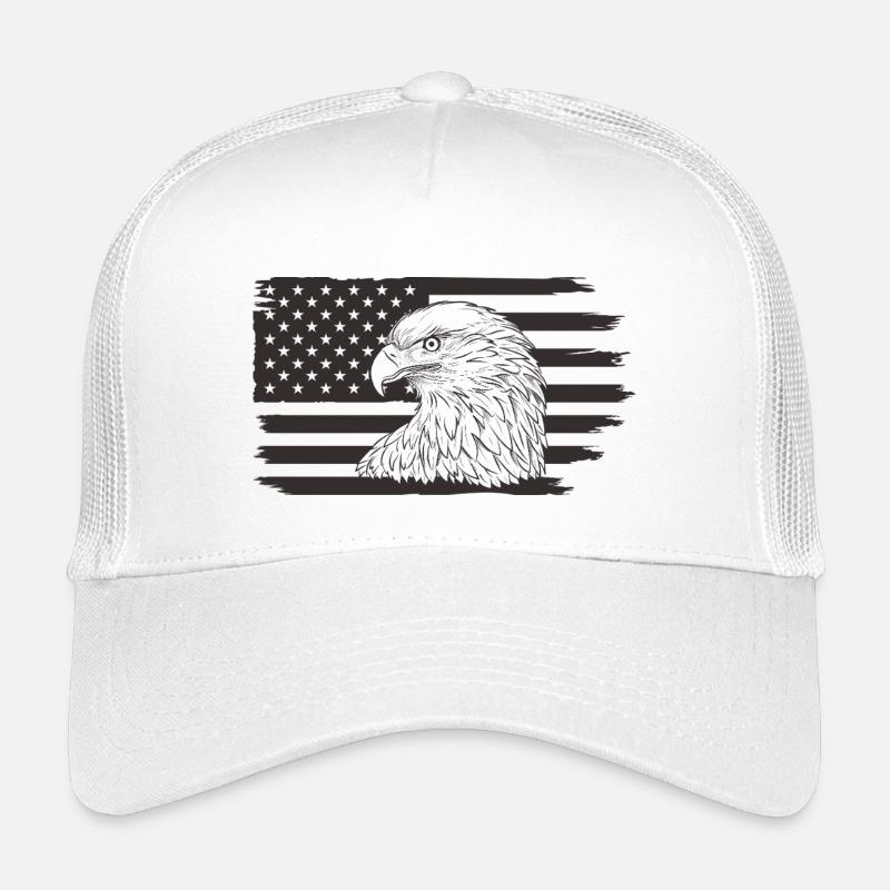 Adler mit Umriss der amerikanischen Flagge - Kinder Trucker-Cap - Weiß
