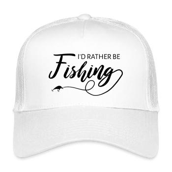 Je préfère être à la pêche Citation Design - Casquette trucker enfant - blanc - Devant