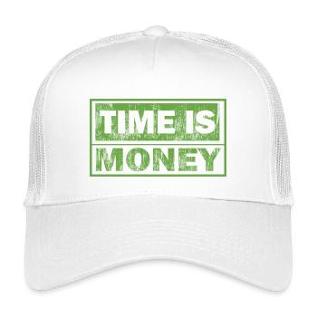 Zeit ist Geld im grünen Druck - Kinder Trucker-Cap - Weiß - Vorne