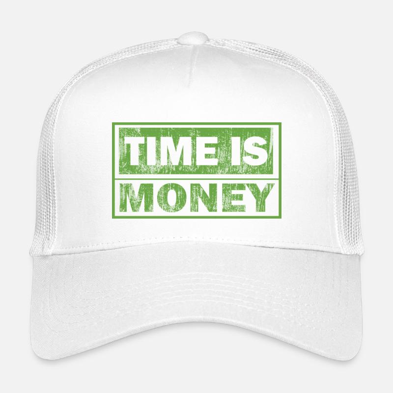 Le temps, c’est de l’argent en caractères verts Casquette trucker enfant