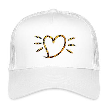 Leopard Herz Strahlen - Kinder Trucker-Cap - Weiß - Vorne